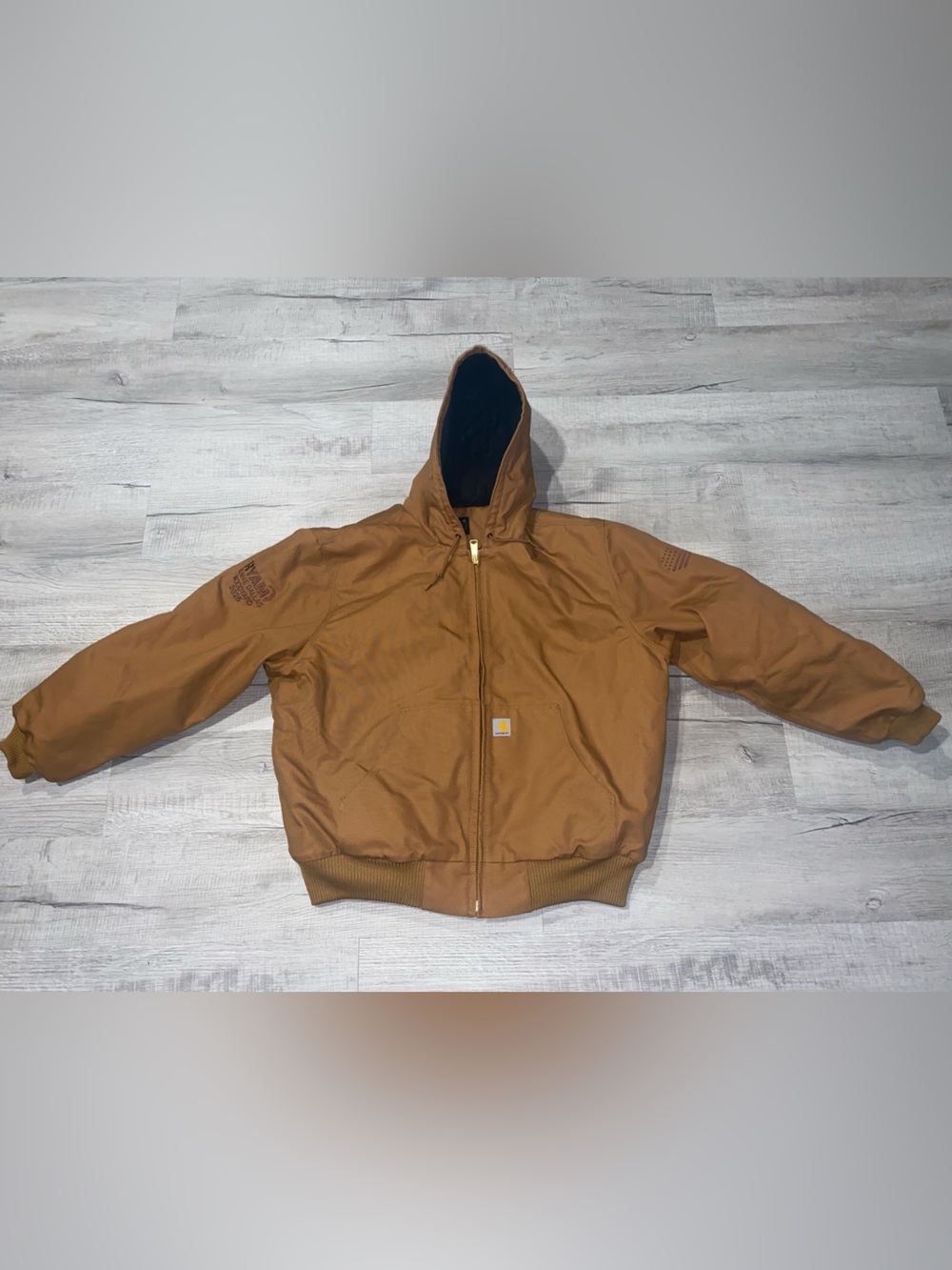 Carhartt Brown Hooded Workwear Bomber Jacket